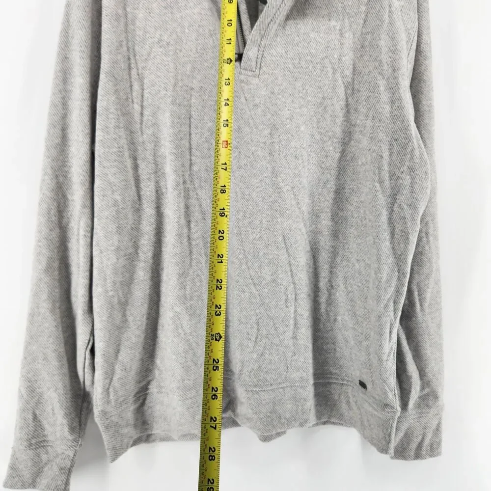 Flag & Anthem Men's Large Grey Hero Solid‎ Twill Quarter Zip Sweater NWT